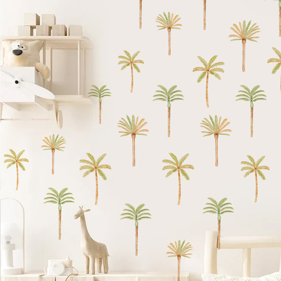 Baby Girl Nursery Quotes - Boho 코코넛 야자 나무 벽 스티커