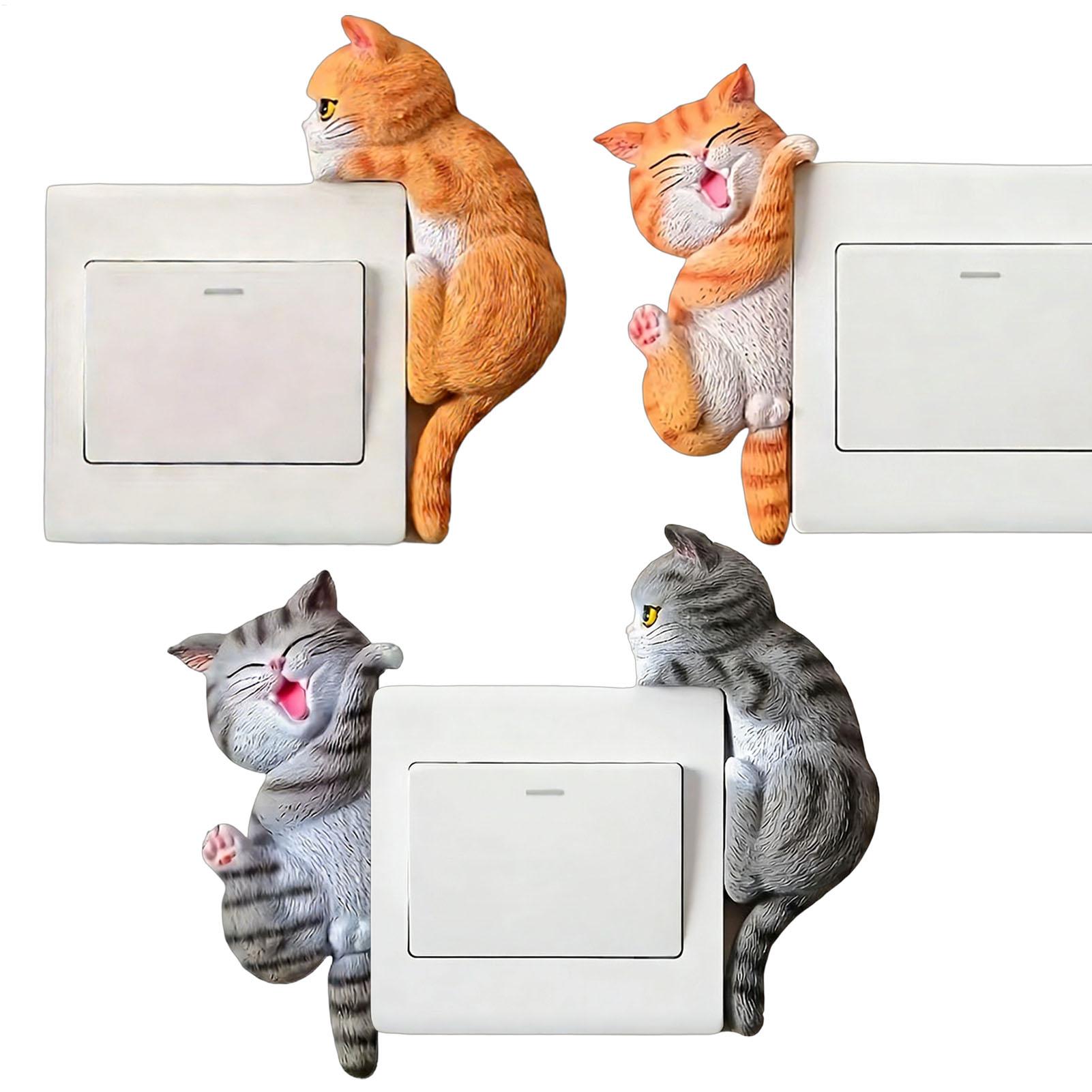 Baby Nursery Wall Lights - 라이트 버튼 스티커 2개 고양이 데칼