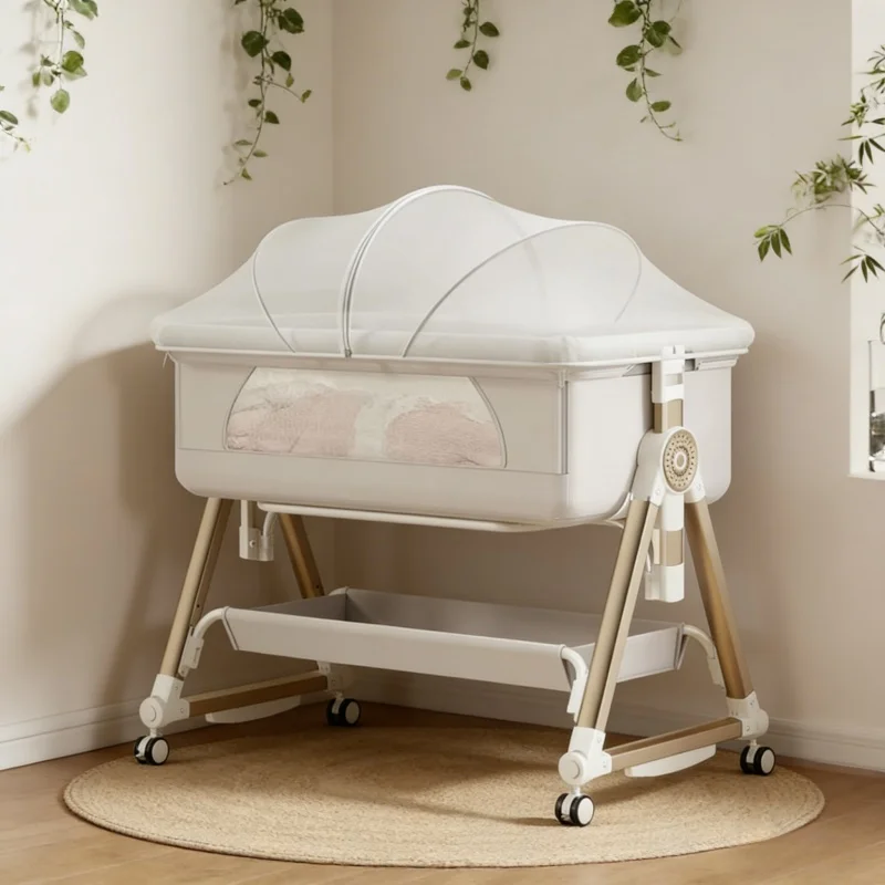 Baby Nursery Trolley - 8-in-1 다기능 스마트 아기 침대, 접이식