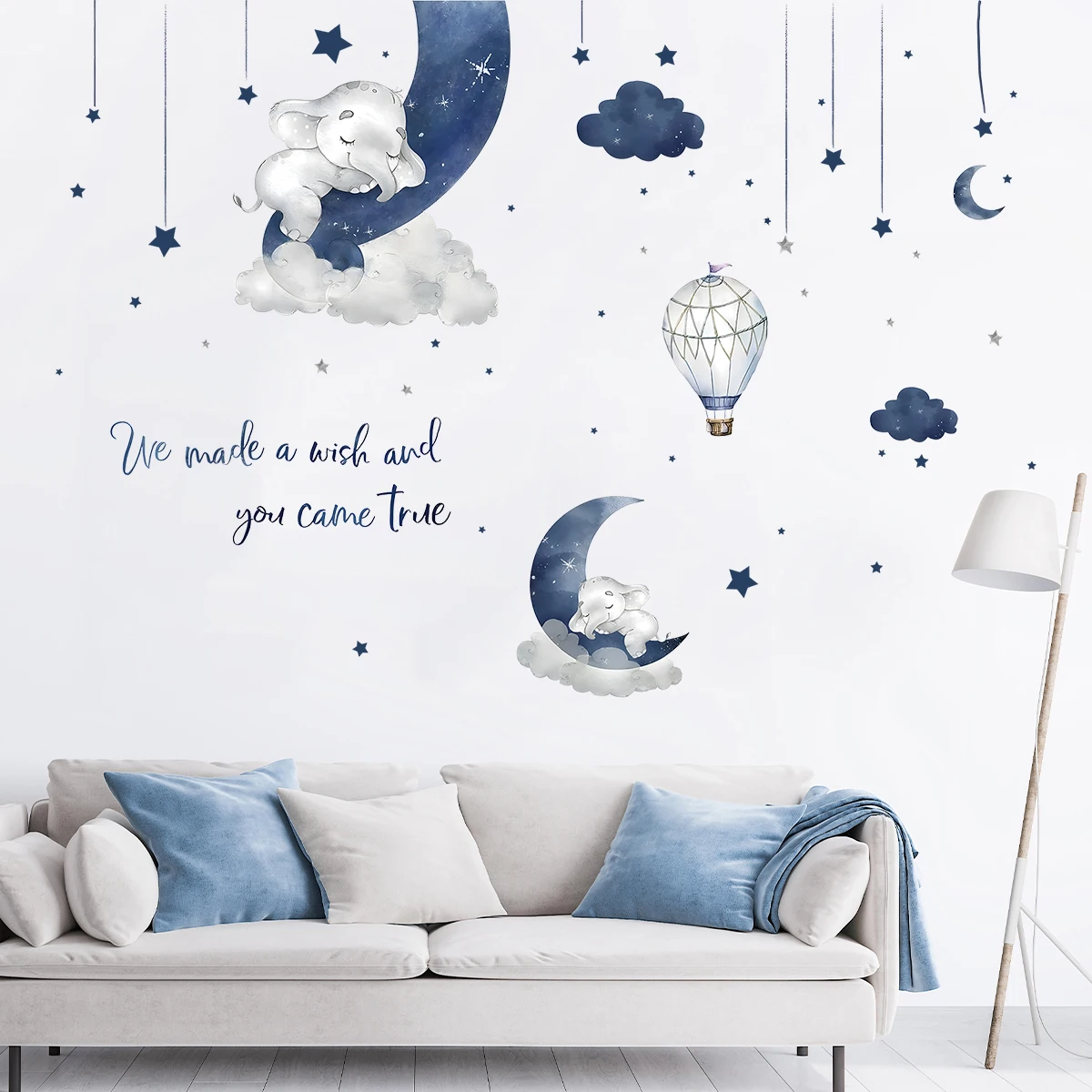 Baby Girl Nursery Quotes - 1Pc 만화 동물 코끼리 벽 스티커