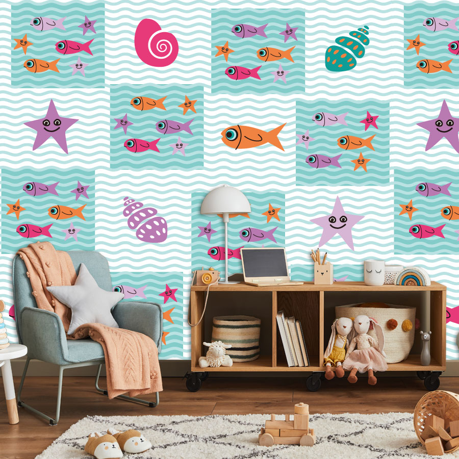 거실 벽지 홈 데코 어린이 아기 방 침실 바다 동물 벽 - Baby Nursery Peel And Stick Wallpaper 리뷰 및 가격