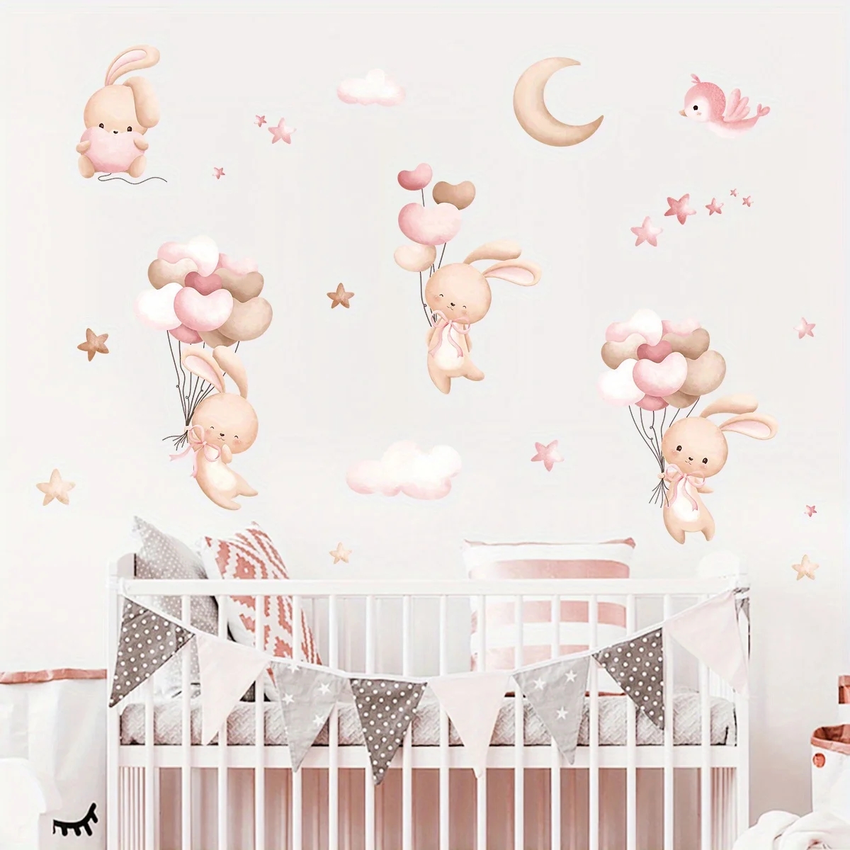 여자 방에 대 한 귀여운 토끼 풍선 벽 스티커 아기 보 - Baby Girl Nursery Quotes 리뷰 및 가격