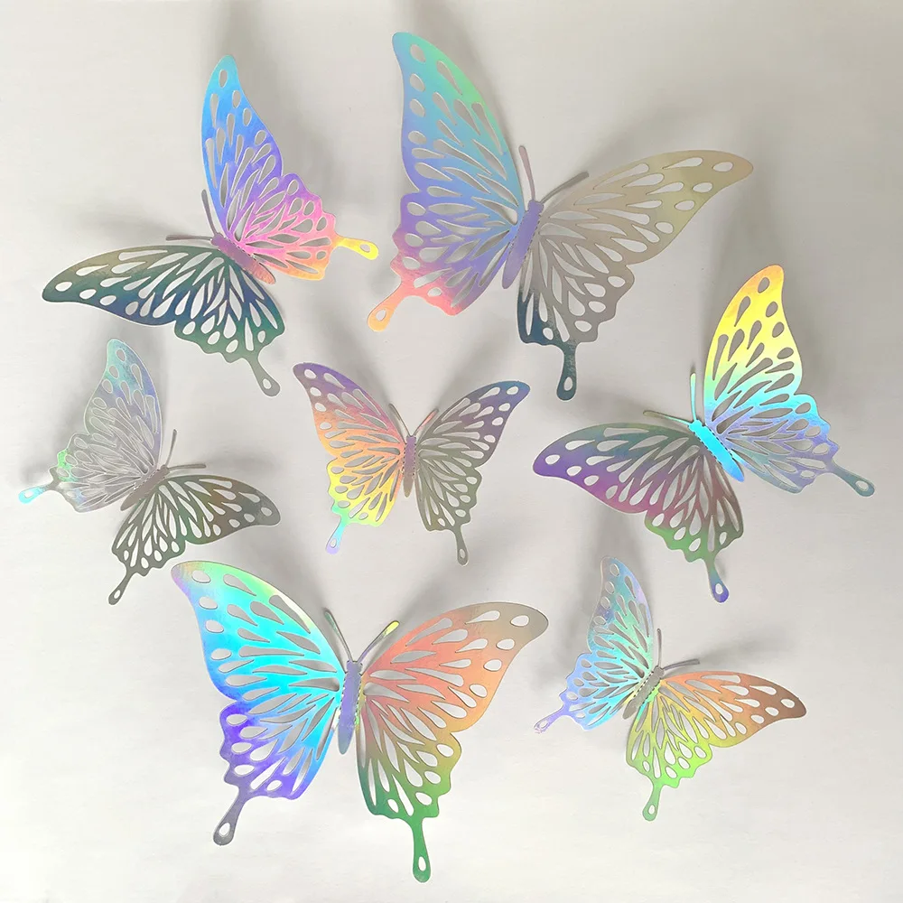 12개의 화려한 은색 나비 벽 장식 3D 나비 스티커  - Baby Girl Nursery Quotes 리뷰 및 가격