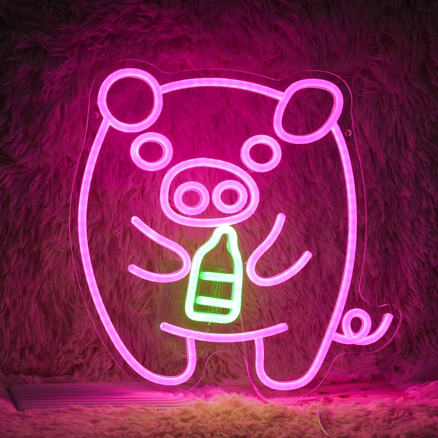 아기 돼지 우유병 네온사인 LED USB 디밍 가능 네 - Baby Nursery Wall Lights 리뷰 및 가격