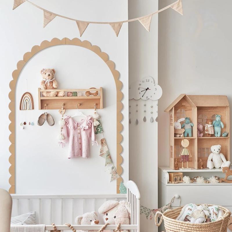 [신제품] 나무 벽 아치 장식 DIY 미완성 목재 프레 - Baby Nursery Frames 리뷰 및 가격