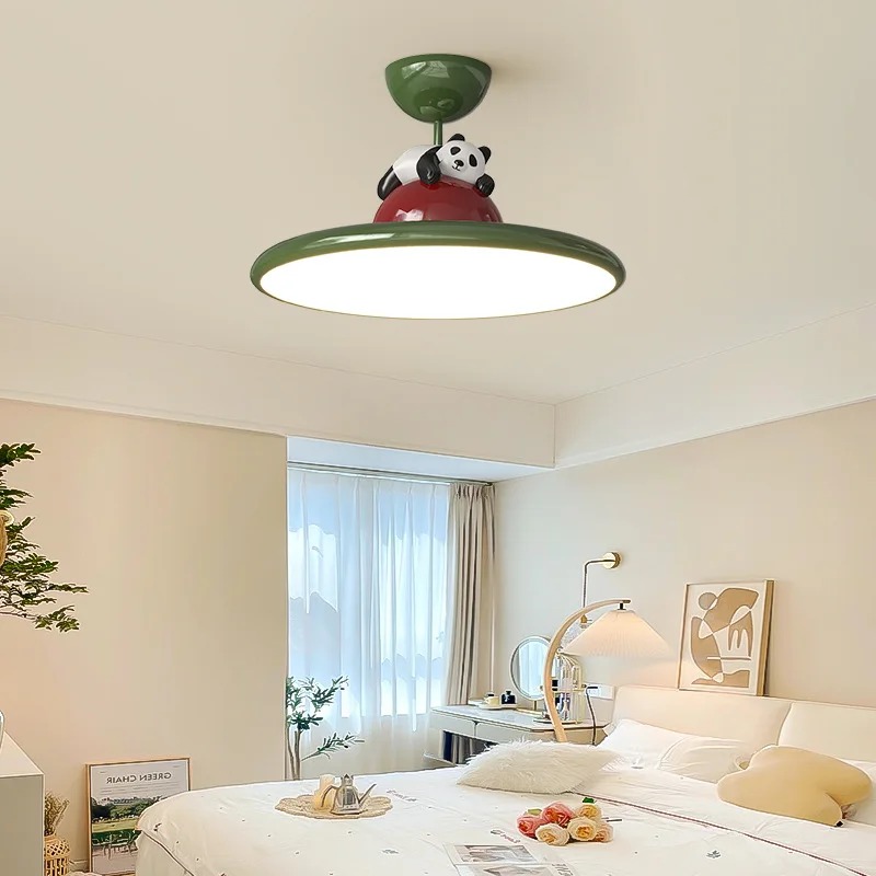 어린이 방을위한 만화 크림 스타일 팬더 LED 천장 조 - Baby Nursery Light Fixture 리뷰 및 가격