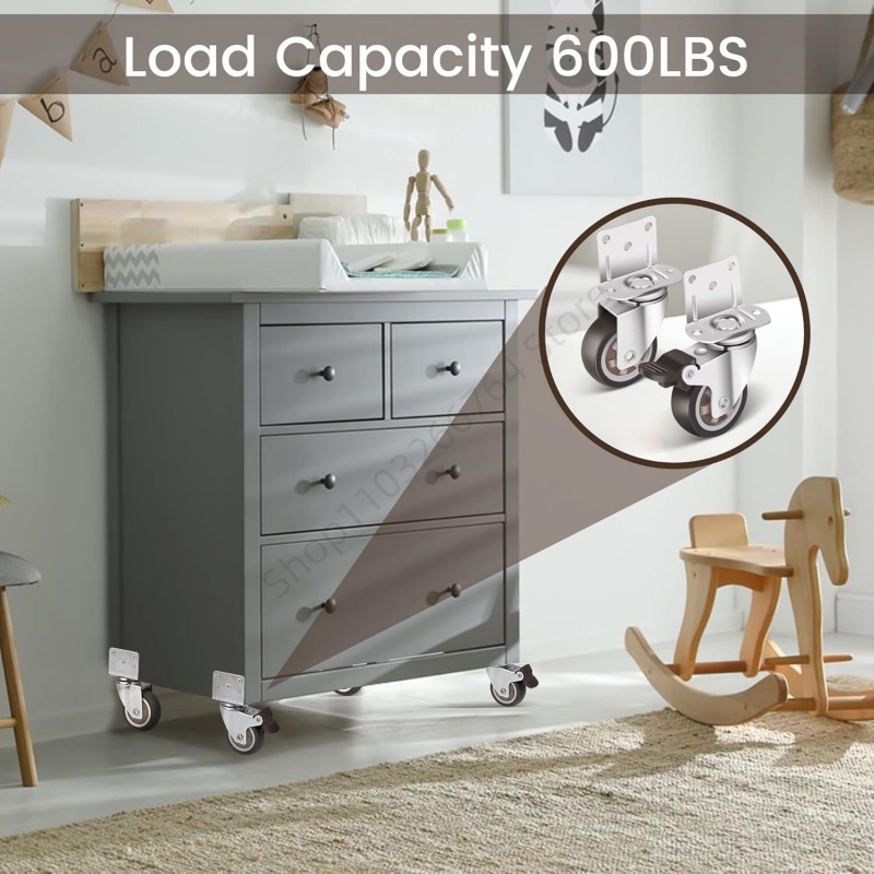 4Pcs L 유형 헤비 듀티 가구 캐스터 범용 360  - Baby Nursery Trolley 리뷰 및 가격