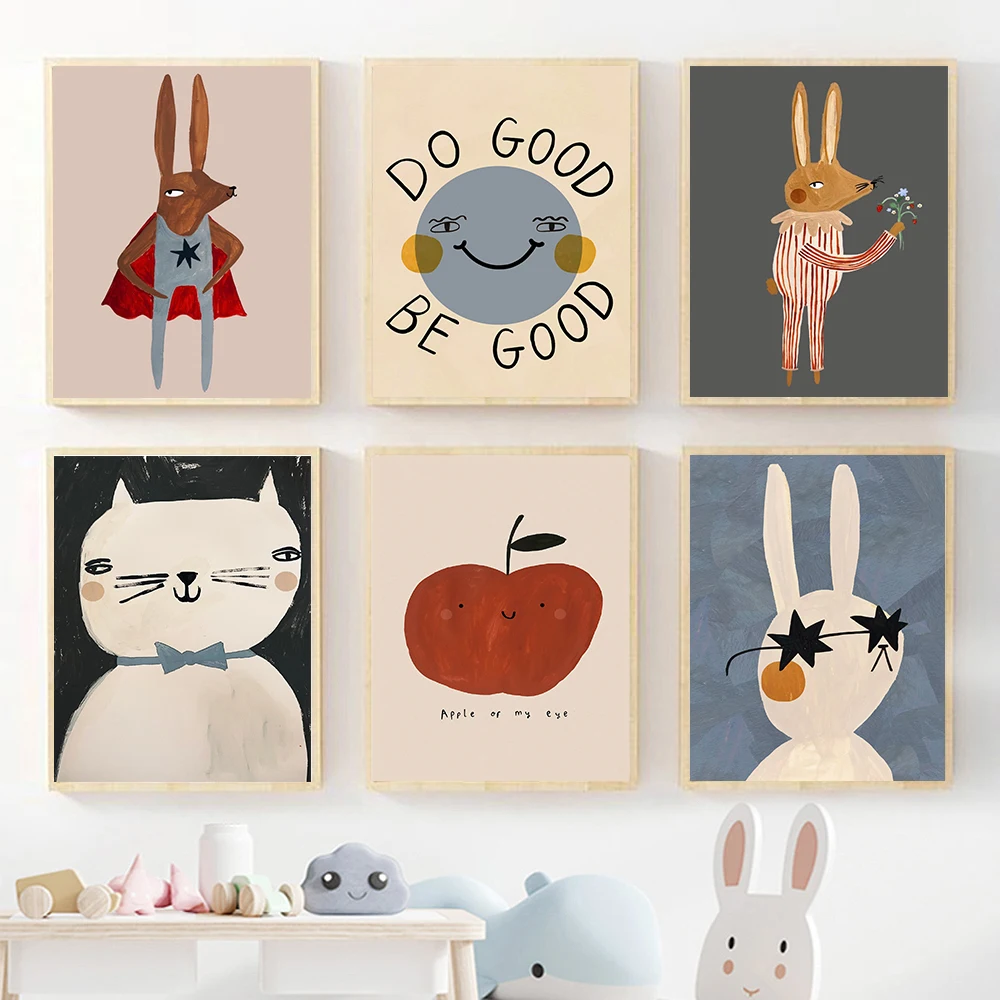 (액자 없음) 재미있는 만화 토끼, 곰, 동물 그림이  - Baby Nursery Frames 리뷰 및 가격