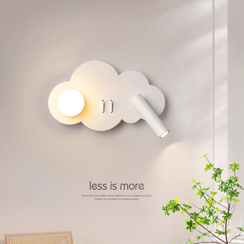 스위치가있는 구름 침실 벽 램프 거실 배경 장식 램프  - Baby Nursery Wall Lights 리뷰 및 가격
