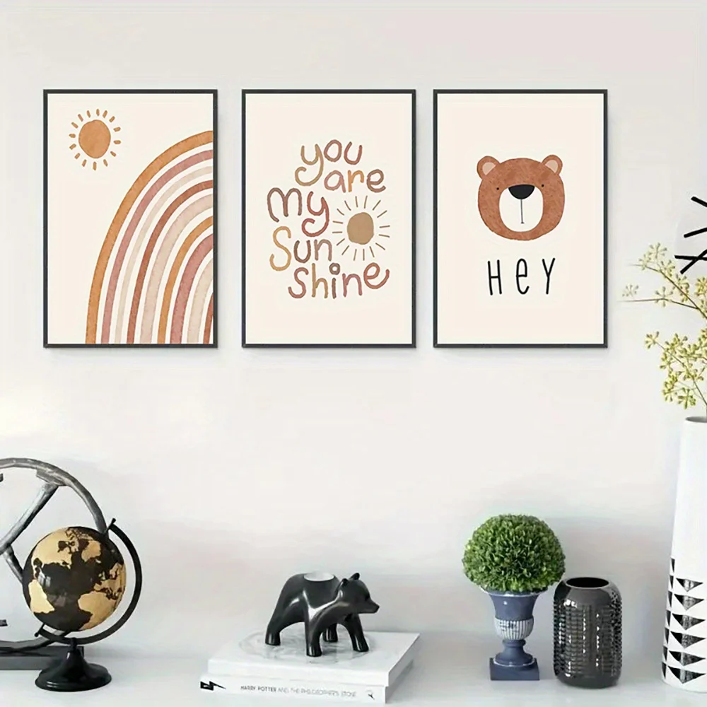 (액자 없음) 캔버스 아트 세트 3개, 추상적인 태양과 - Baby Nursery Frames 리뷰 및 가격